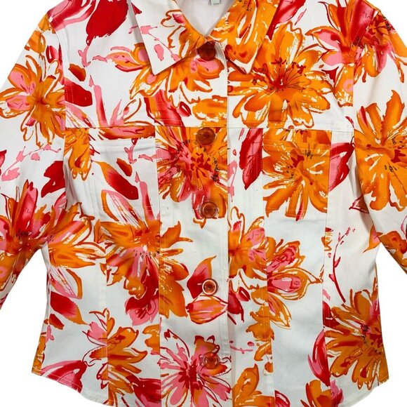 colorful floral print jacket Jessica sport sz 12 - Picture 11 of 16